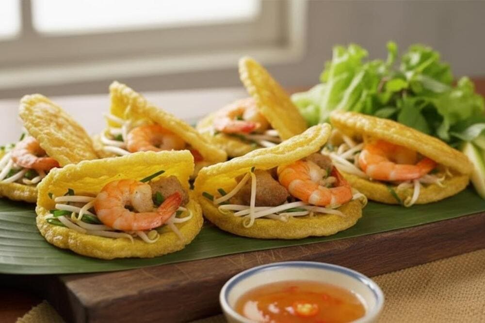 B&aacute;nh kho&aacute;i, một m&oacute;n ăn địa phương bạn n&ecirc;n thưởng thức khi đến với Quảng Trị.